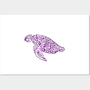 Violet turtle tattoo parma background Posters and Art